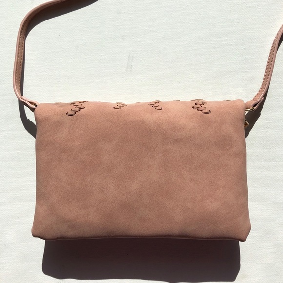 Small Laser Cut Cross Body Clutch - Pink - Picture 5 of 5